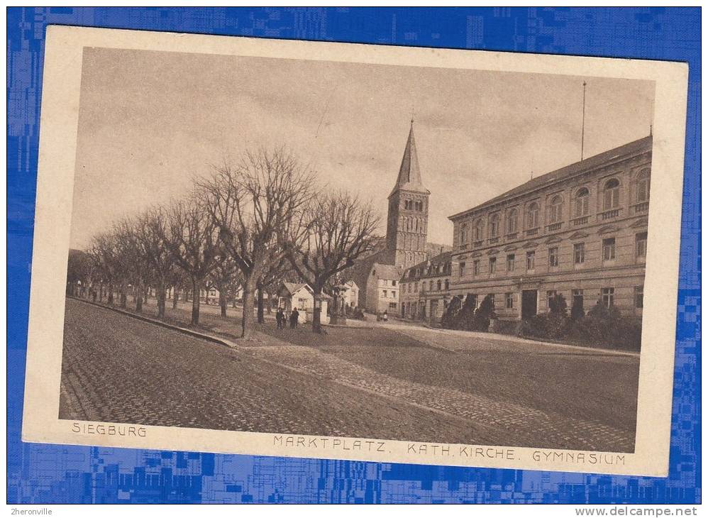 CPA - SIEGBURG - Marktplatz - Kath Kirche - Gymnasium - Siegburg