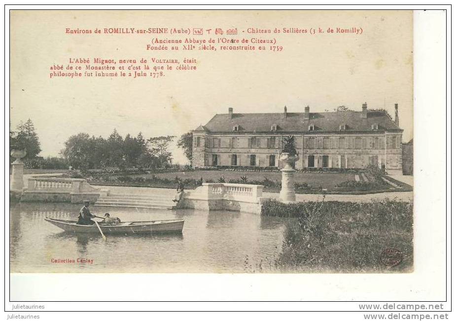 CHATEAU DE SELLIERES ENVIRONS DE ROMILLY SUR SEINE CPA BON ETAT - Romilly-sur-Seine
