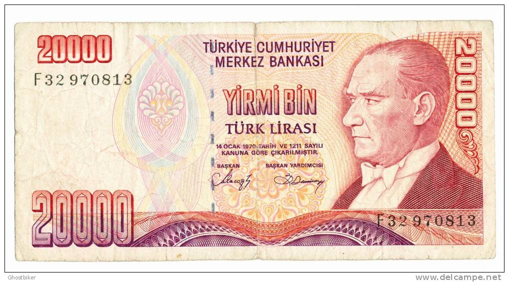 20000 Liras - 1970 - Turkey