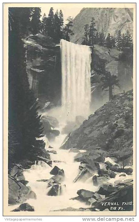 176976-California, Yosemite National Park, RPPC, Vernal Falls, Camp Curry Studio - Yosemite