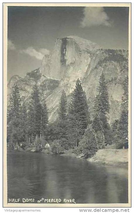 176977-California, Yosemite National Park, RPPC, Half Dome & Merced River, Camp Curry Studio - Yosemite