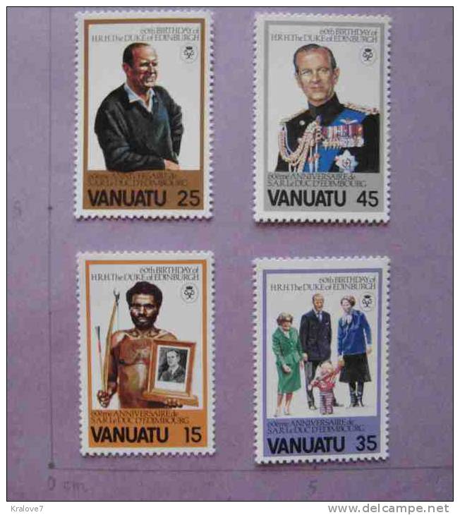 VANUATU 4 TIMBRES NEUF 1981 60 ANNIVERSAIRE DUC EDINBURGH VANUATU 4 STAMPS MNH - Vanuatu (1980-...)