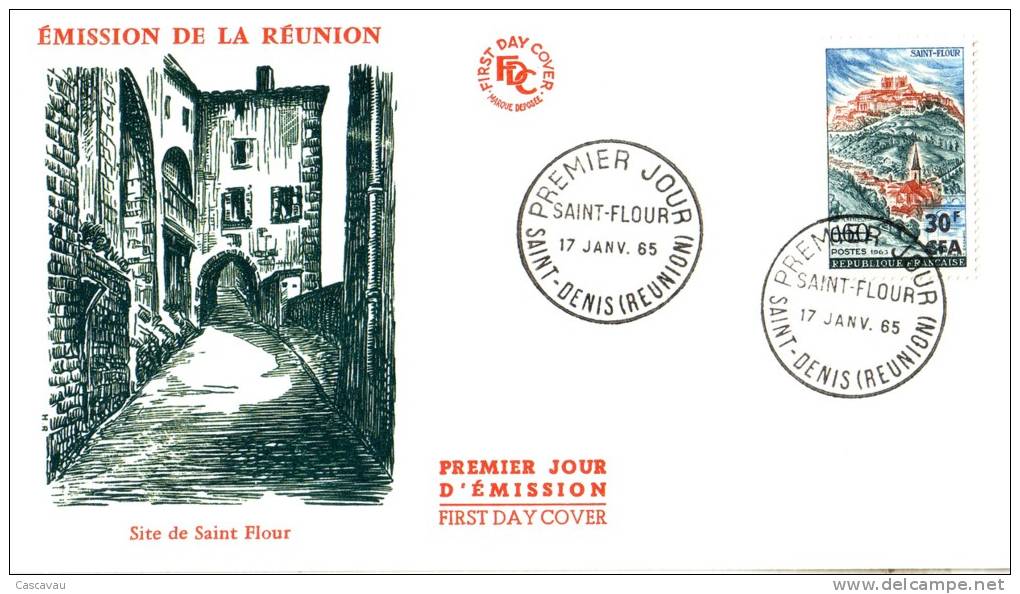 REUNION  Enveloppe  1er  Jour  SAINT  FLOUR   1965 - Autres & Non Classés