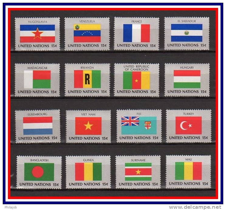 ONU NEW YORK 1980 " DRAPEAUX " Neufs ** MNH N° YT 316 à 331 + Prix Dégressif ! - Autres & Non Classés