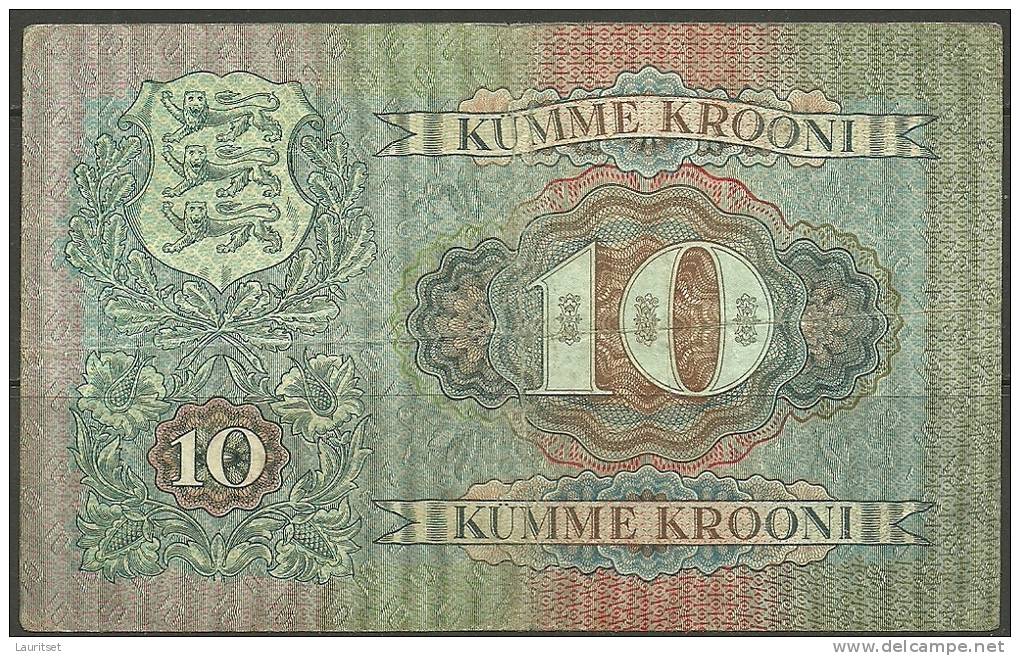 Estland Estonia Estonie 10 Krooni Bank Note Banknote 1937 - Estonia
