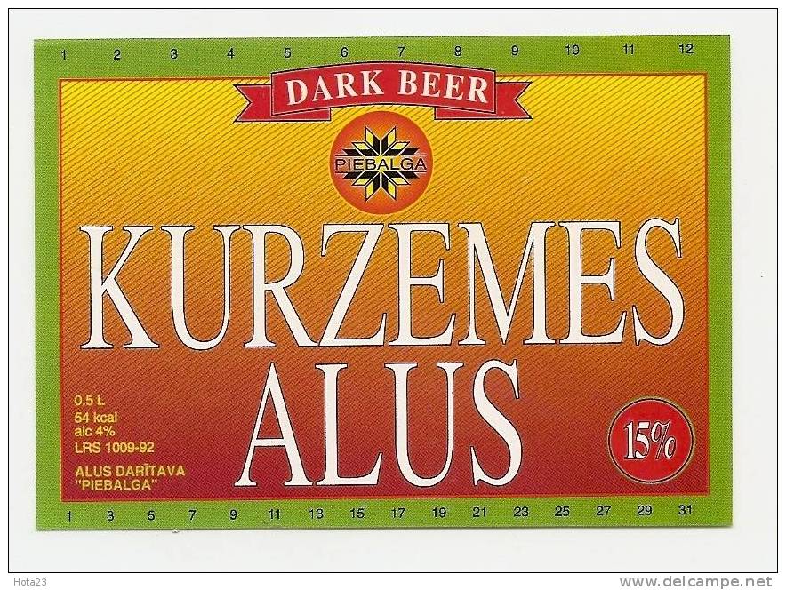 Latvia  -(Lokal Region) Kurzeme - Beer Label - Cerveza