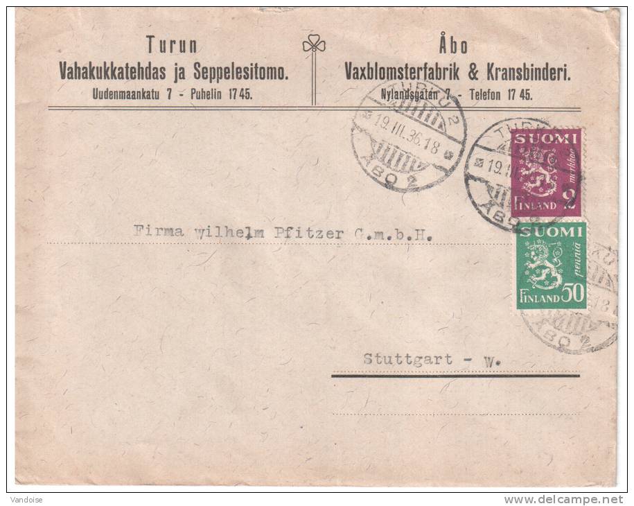 2 LETTRES 1936 ET 1939 A DESTINATION DE L'ALLEMAGNE - Lettres & Documents