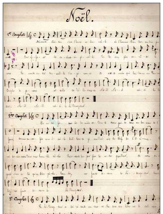 Partition Très Ancienne, écrite à La Main: Noël. - Partitions Musicales Anciennes