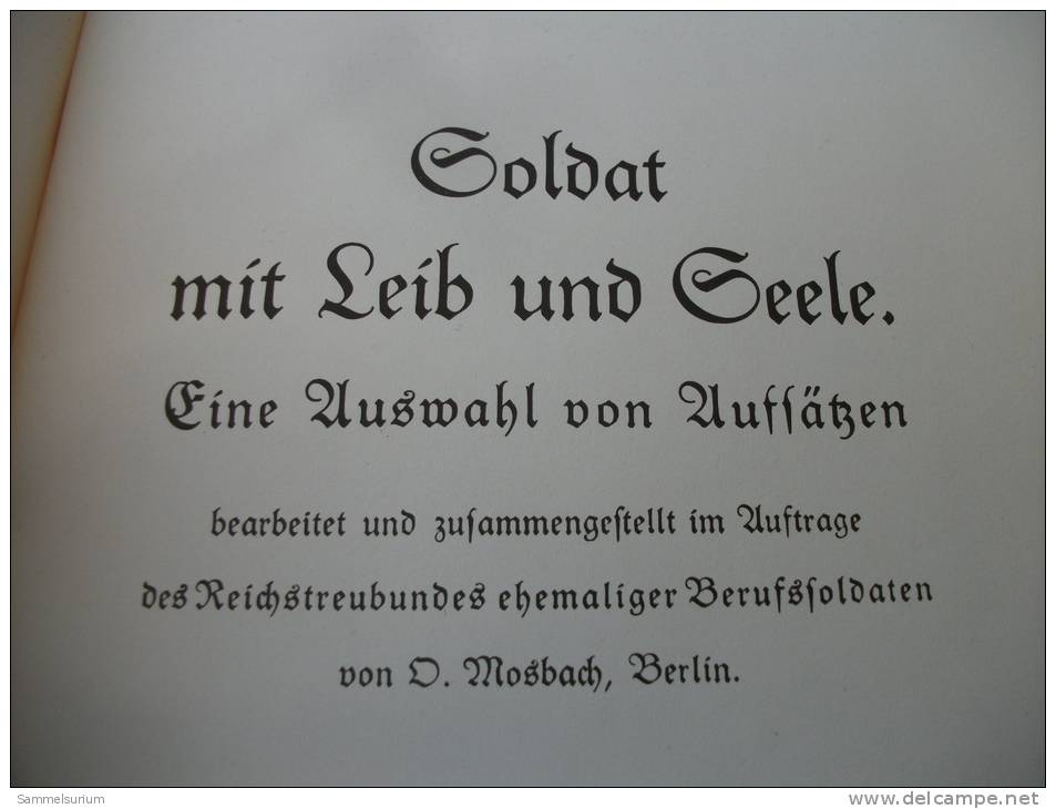 "Soldat Mit Leib Und Seele" Von 1935 (gebundene Ausgabe Mit Schutzumschlag) - Police & Militaire