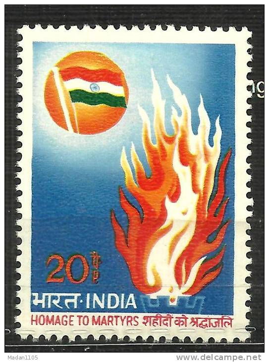 INDIA, 1973, Flame And Flag Of India,In Honour Of Martyrs Of Jalainwalabagh,Apr 13th, 1919, MNH, (**) - Ungebraucht