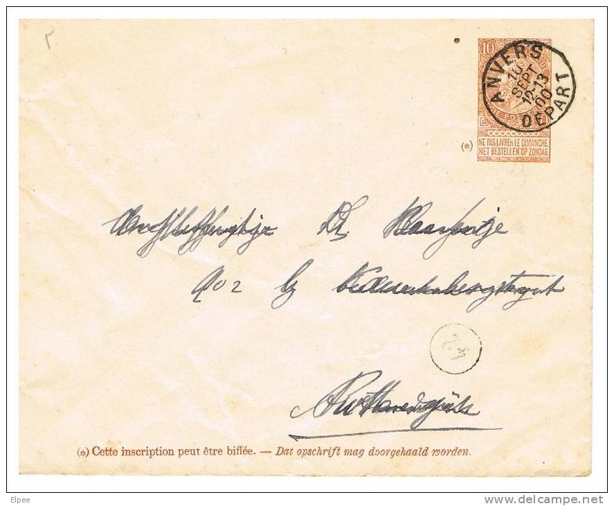 Enveloppe 5 Oblitérée Anvers Départ - Briefe