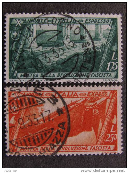 ITALIA Regno Espressi-1932- "Decennale" Cpl. 2 Val. US° (descrizione) - Poste Exprèsse