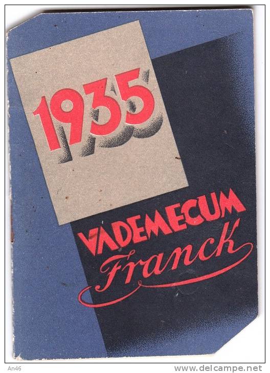 PUBBLICITA'_ADVERTISING-1935 VADEMECUM VERO CAFFE' "FRANCK"CALENDARIETTO 1935- BEN CONSERVATO-COMPLETO-ORIGINALE 100% - Publicités