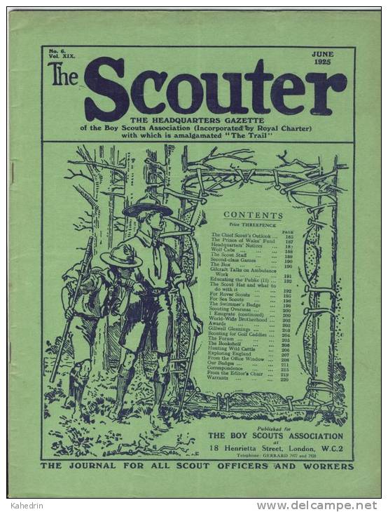 The Scouter, June 1925, The Headquarters Gazette Of The Boys Scouts Association, Magazine - Scouts
