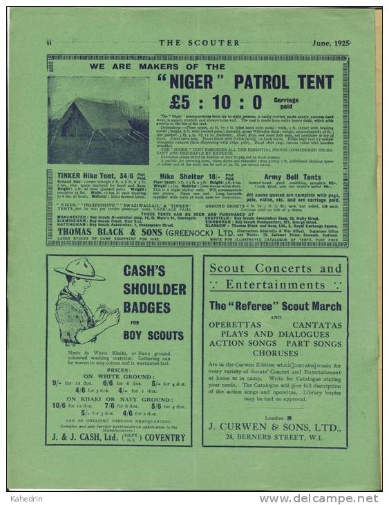 The Scouter, June 1925, The Headquarters Gazette Of The Boys Scouts Association, Magazine - Movimiento Scout