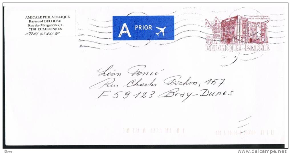 Enveloppe 25.1 Bruxelles, Musée Postal, Oblitérée Charleroi X - Briefe