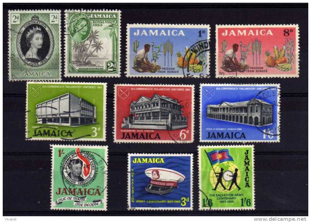 Jamaica - 1953/65 - 3 Sets &amp; 3 Single Stamp Issues - Used - Jamaica (...-1961)