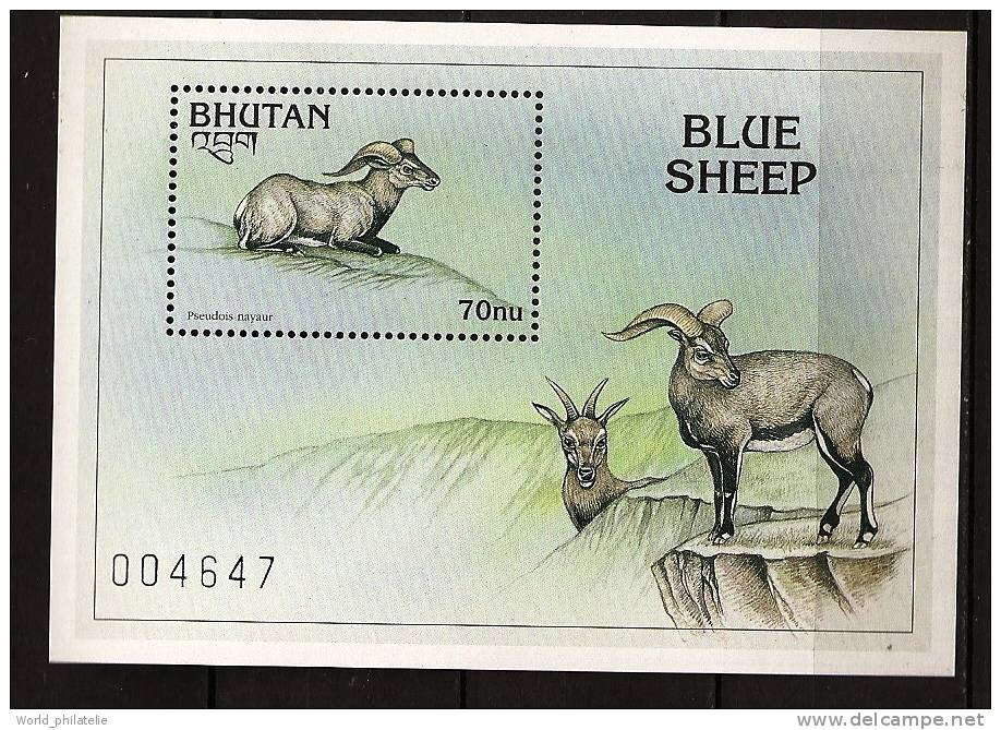 Bhoutan Bhutan 1997 N° BF 353 ** Animaux, Voie De Disparition, Bouquetin, Pseudois Nayaur, Bharal - Bhutan