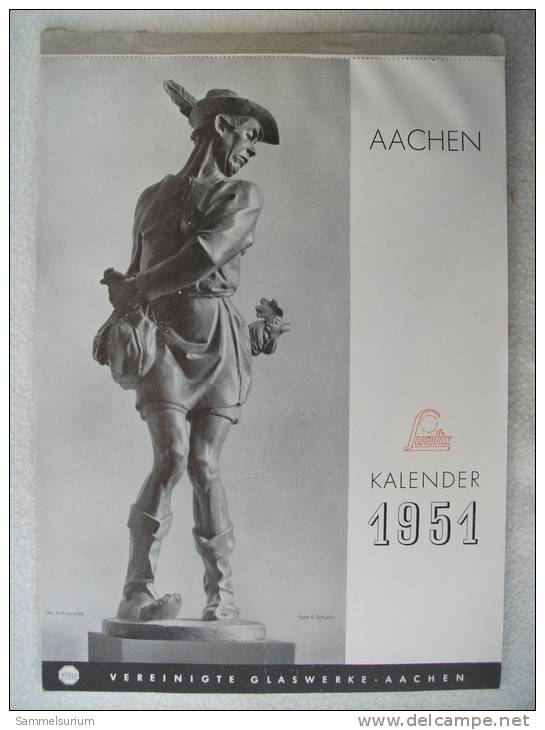 Kalender Von 1951 Von Den Vereinigten Glaswerken Aachen (Sunfix) - Calendriers