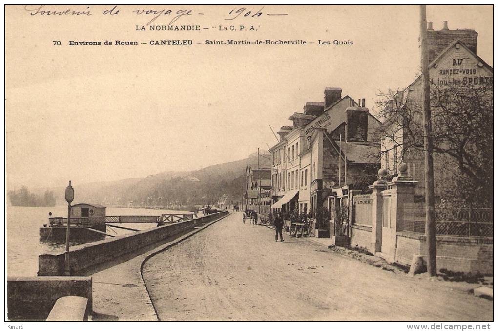 CPA  .  CANTELEU... SAINT MARTIN DE ROCHEVILLE .  LES QUAIS ...TBE .. 1904. - Canteleu