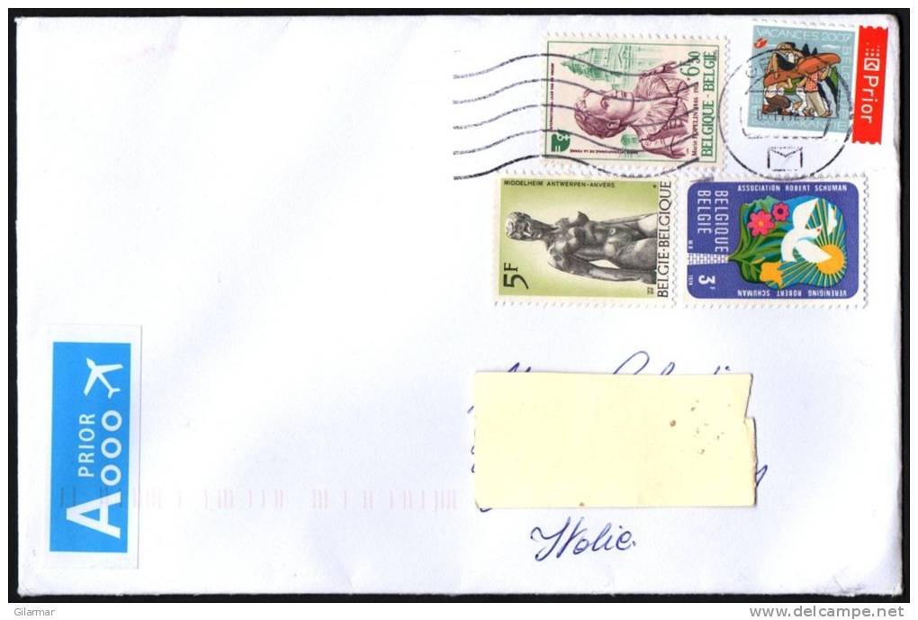 BELGIUM GENT 2012 - MAILED ENVELOPE - MARIE POPELIN - ROBERT SCHUMAN - EUROPE - ART - HOLIDAYS - Lettres & Documents