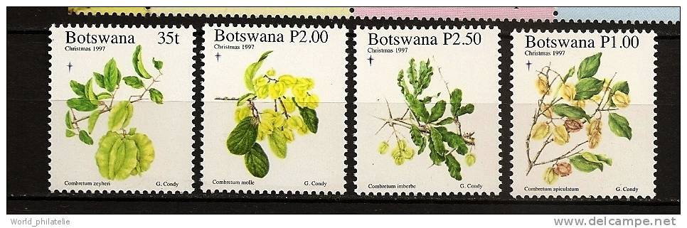 Botswana 1997 N° 800 / 3 ** Fleurs, Noël, Combretum Zeyheri, Apiculatum, Molle, Imberbe - Botswana (1966-...)