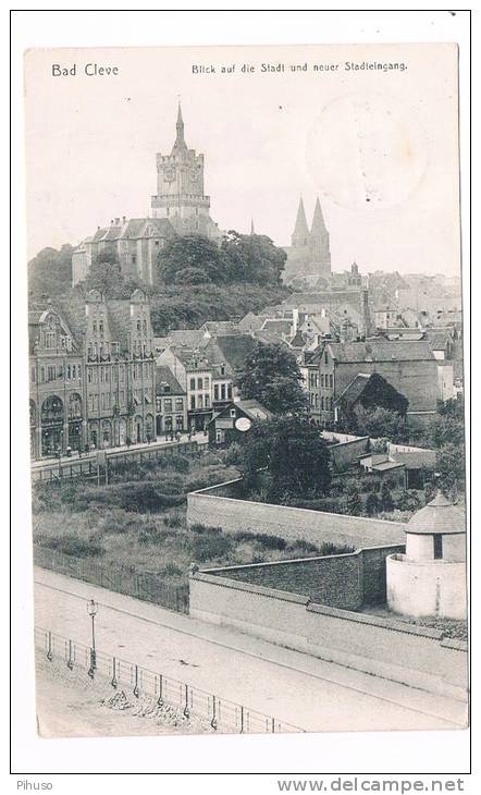 D3214    BAD CLEVE : Blick Auf Die Stadt, Neuer Stadteingang - Kleve