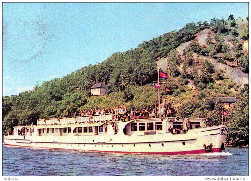 AK  Touristen-Kabinenschiff MS SPREE, Gel. 1967 - Handel