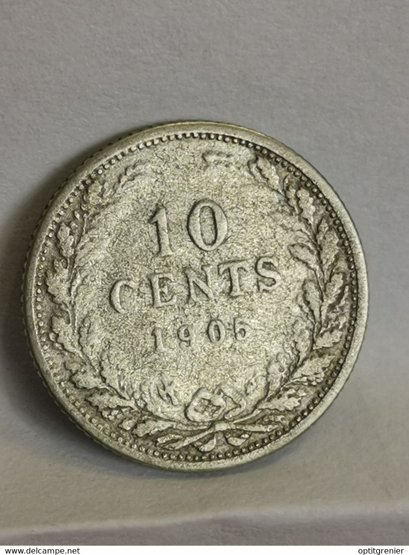 10 CENTS 1905 ARGENT PAYS BAS NETHERLANDS NEDERLAND / SILVER - 10 Cent