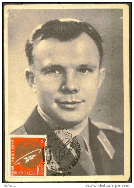 Space. USSR 1978.  Cosmonaut Day.  Yuri Gagarin. First Man In Space. Pictorial Card. - Russie & URSS