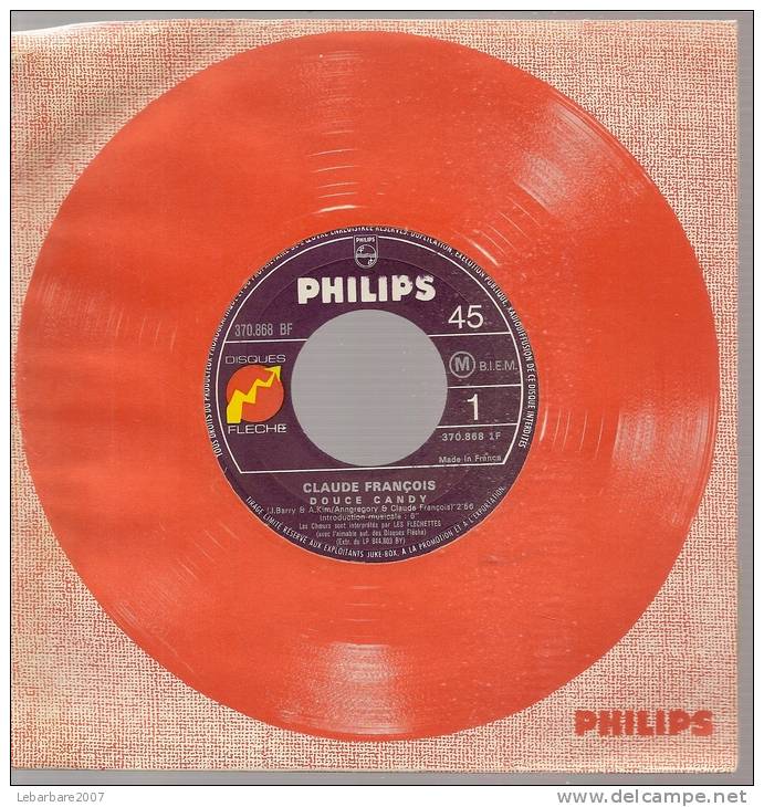 45 Tours SP - CLAUDE FRANCOIS  - PHILIPS 370868 -  " DOUCE CANDY " + 1 ( JUKE-BOX ) - Sonstige - Franz. Chansons