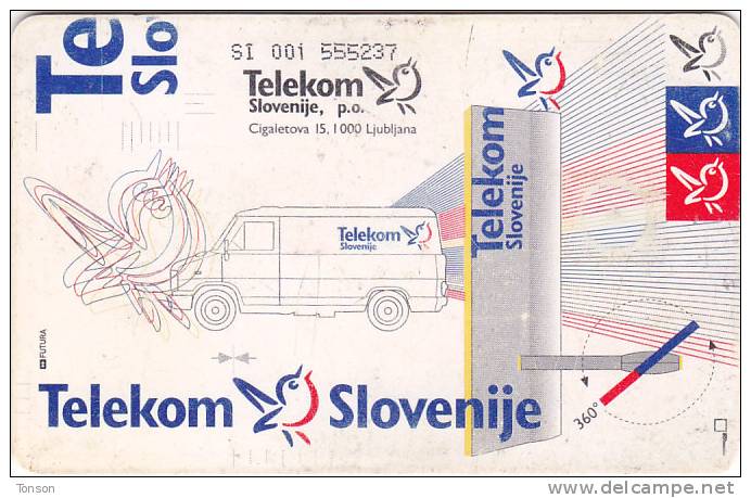 Slovenia, 013, Integrated Graphic Image Of Telekom Slovenije, 2 Scans. - Slovénie