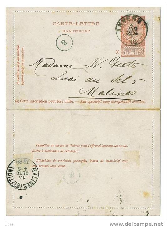 Carte-lettre 9, Oblitérée Anvers - Postbladen