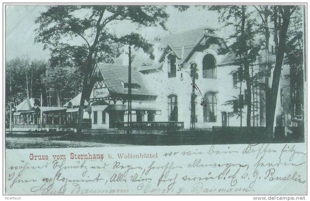 Gruss Vom Sternhaus Bei Wolfenbüttel Mondscheinkarte 20.1.1901 Gelaufen - Wolfenbuettel