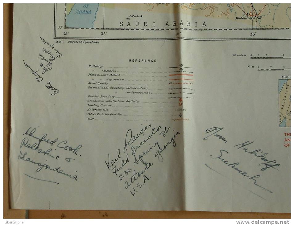 TRANS - JORDAN ( Reprinted by 512 Fd Survey Coy. R.E., Oct 1946 / Signature de / van ???? ) see Photo for details !