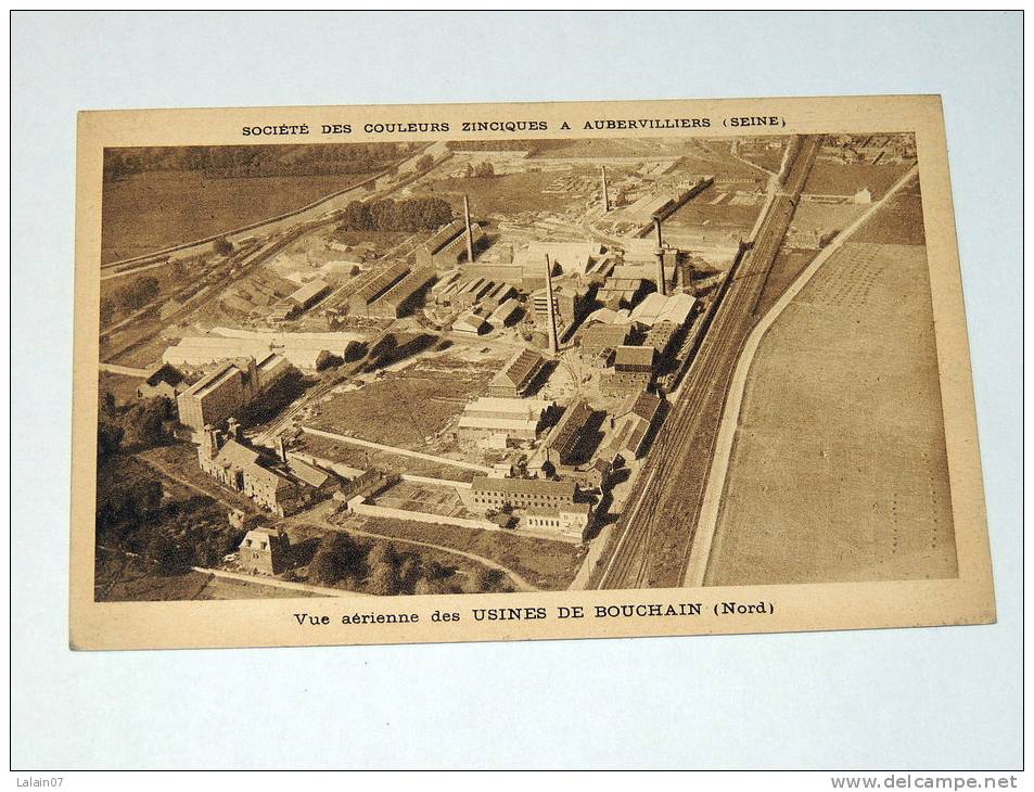 Carte Postale Ancienne : Vue Aérienne Des Usines De BOUCHAIN : Societe Des Couleurs Zinciques - Bouchain