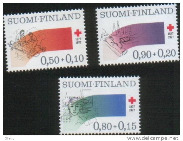 Finlandia - Finland 1977 100  Pro Croce Rossa Finlandese( Croix-Rouge Finlandaise) 3v Complete Set ** MNH - Unused Stamps