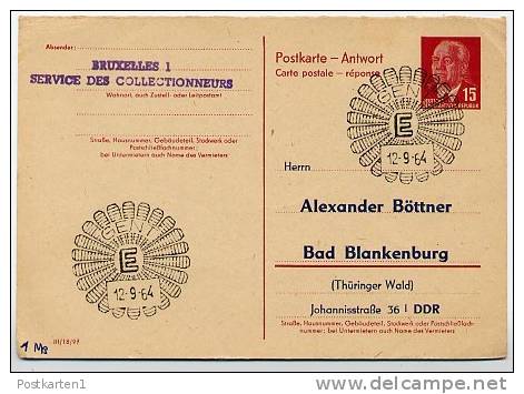 DDR P 65A Antwort-Postkarte ZUDRUCK BÖTTNER #5A  DV III/18/97 !! Gent  1964 - Cartes Postales Privées - Oblitérées