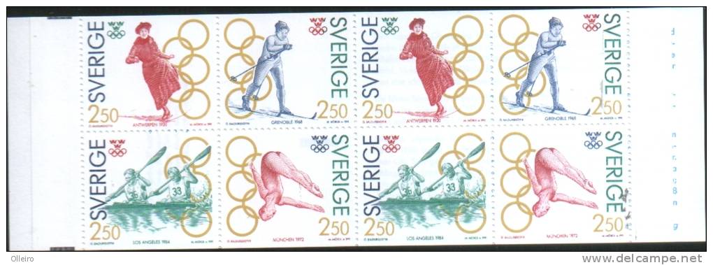 Svezia Sweden Schweden Suede 1991 Booklet Carnet  Sport Olympics Winners Campioni Olimpici Svedesi   ** MNH - Nuevos