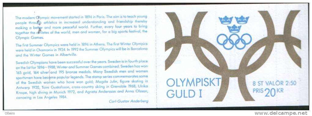 Svezia Sweden Schweden Suede 1991 Booklet Carnet  Sport Olympics Winners Campioni Olimpici Svedesi   ** MNH - Nuevos