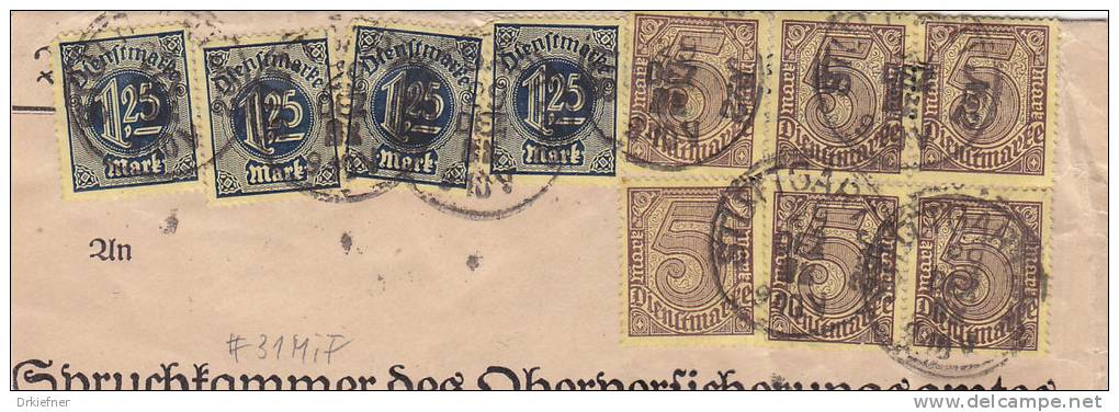 INFLA Dienstsache, DR D 31, 33 A MiF Auf Briefstück, Poststempel: Stuttgart 29.DEZ 1922 - Sonstige & Ohne Zuordnung