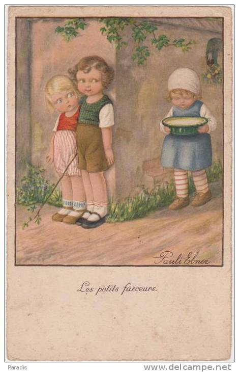 CPA  Pauli Ebner  " Les Petits Farceurs" Enfants  Malicieux , Moule à Gâteau   DAGB  Selco - Ebner, Pauli