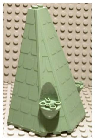 Lego 33215 Toit De Château Roof  6 X 8 X 9 Half Pyramid  SandGreen - Lego System