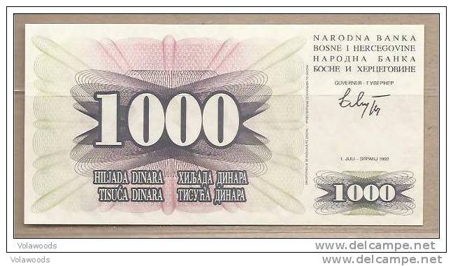 Bosnia Erzegovina - Banconota Non Circolata Da 1000 Dinari - 1992 - - Bosnie-Herzegovine
