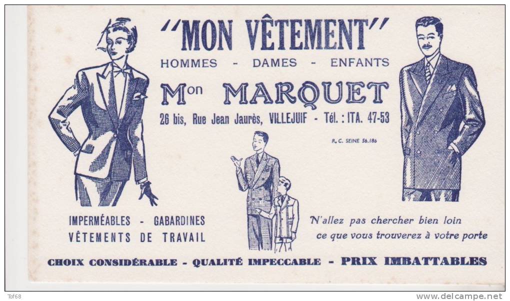 Buvard Vêtement Marquet "blanc" - Textile & Vestimentaire