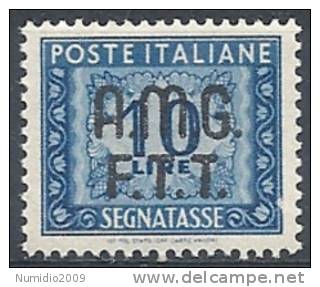 1947-49 TRIESTE A SEGNATASSE 10 LIRE MNH ** LUSSO - RR8816 - Taxe