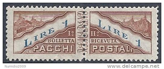 1945 SAN MARINO PACCHI POSTALI 1 LIRA MNH ** - RR10963 - Parcel Post Stamps