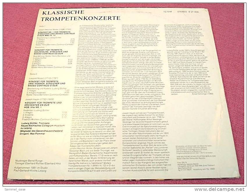 LP ,  Ludwig Güttler - Klassische Trompetenkonzerte Von Molter, L. Mozart Und Haydn -  Von Eterna 8 27 656  - Von 1983 - Instrumental