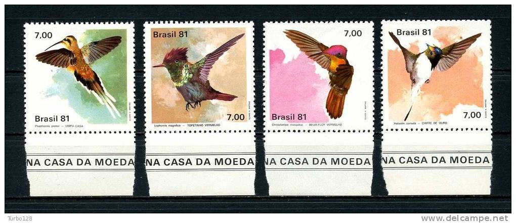 BRESIL 1981   N°  1473/1476 ** = MNH TTB  Cote: 5 € Faune Oiseaux Birds Fauna Animaux - Ungebraucht