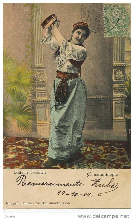 Constantinople Costume Orientale Danse Du Ventre Levant Type Sage Zuhdi Bey 1904 - Turchia